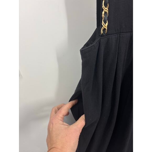 Vintage J. Frank Black Jumpsuit Gold Chains Wide Leg Sz 6 80s 90s Made In USA - Picture 3 of 8